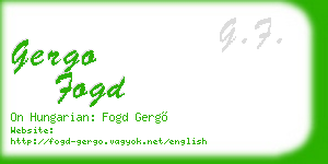 gergo fogd business card