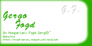 gergo fogd business card